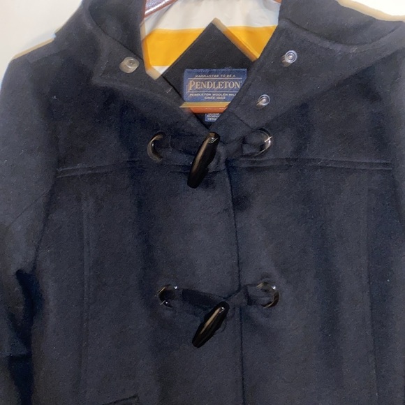 NWOT Pendleton Hooded Pea Coat Black Sz Med - Picture 4 of 17